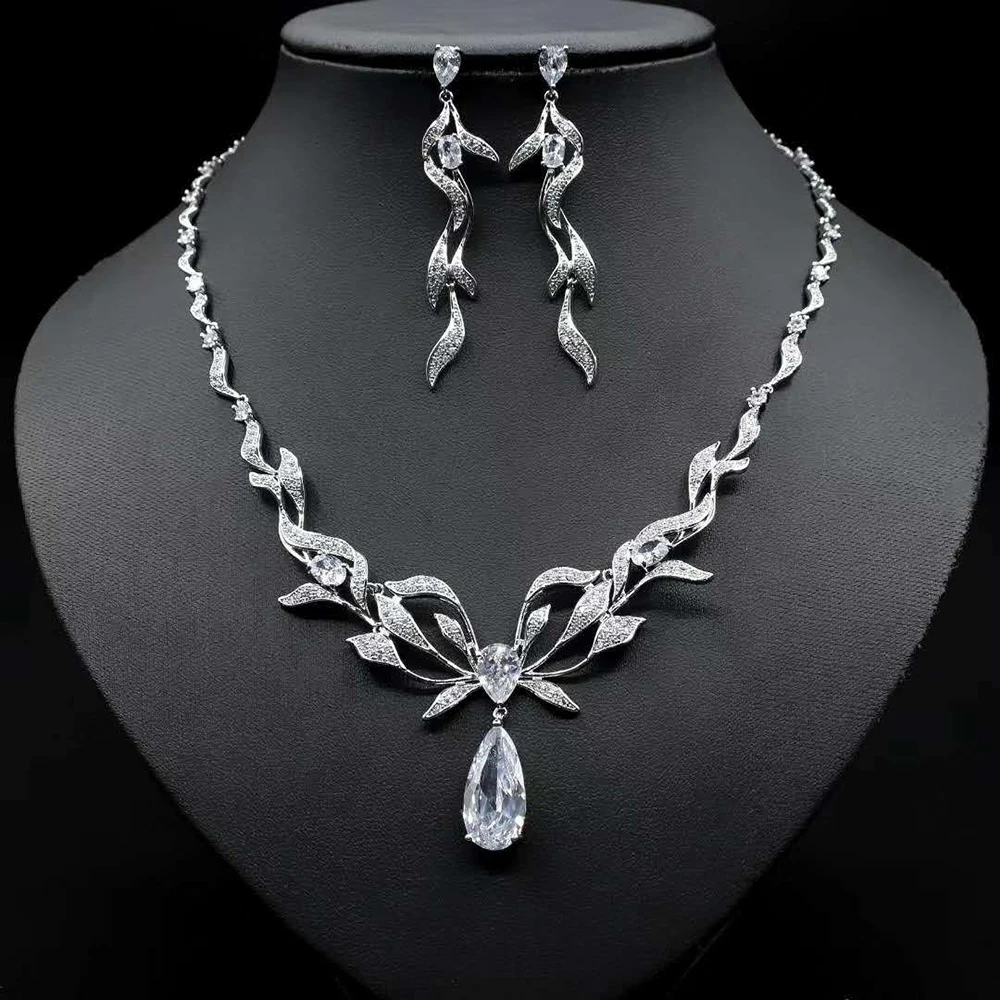HIBRIDE 2020 Bridal Zirconia Jewelry Sets White Gold Color for Women Party Luxury Dubai Nigeria CZ Crystal Wedding N-305 | Украшения и