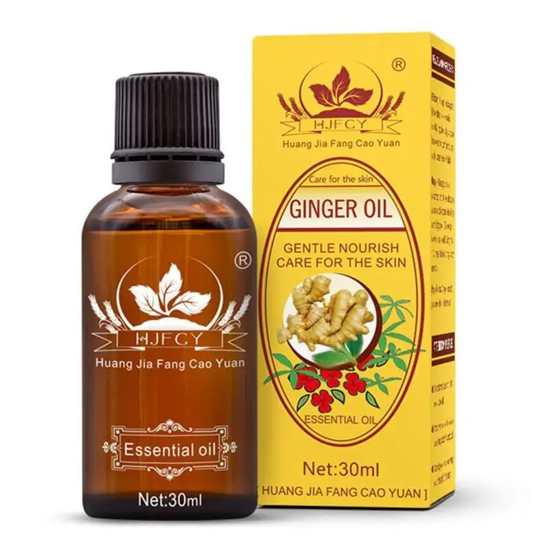 English version 30ml natural herbal oil lymphatic detoxification ginger body lubricant massage | Красота и здоровье