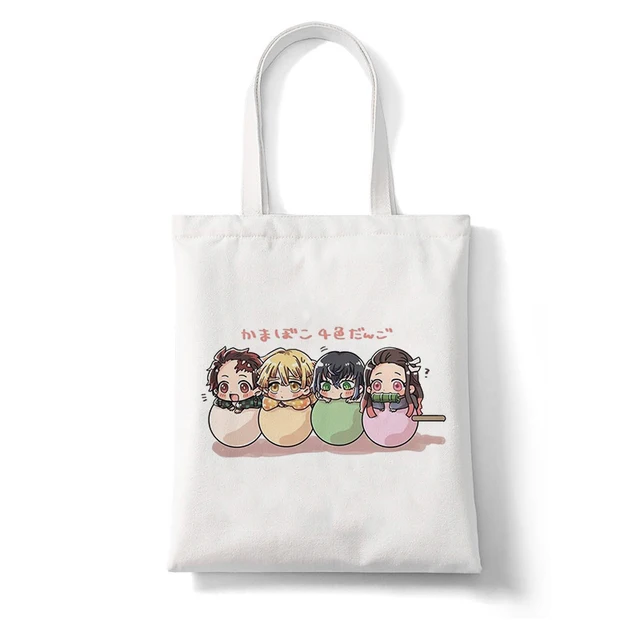 Shopping Bags Shopper Bag Demon Slayer Anime Rengoku Kyoujurou Kimetsu No Yaiba Harajuku Canvas Tote Bag Handbags Shoulder Bags B137I