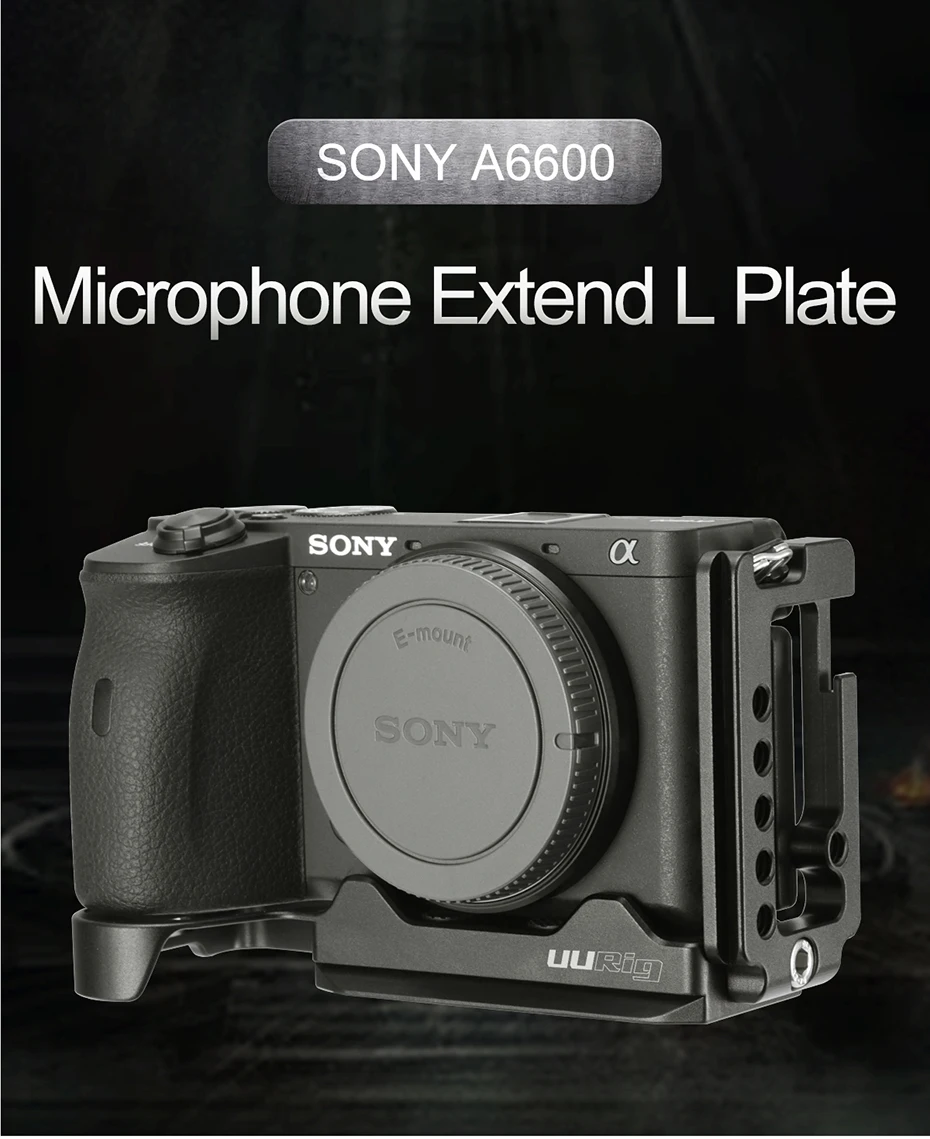 UURig R028 быстросъемная пластина L кронштейн для sony A6600 микрофон Удлинительный Штатив Держатель двойной Arca Swiss