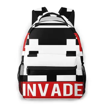 

Space Invaders Shoulder Bag for Teenage OBEY THE INVADERS Fashion Students Backpack