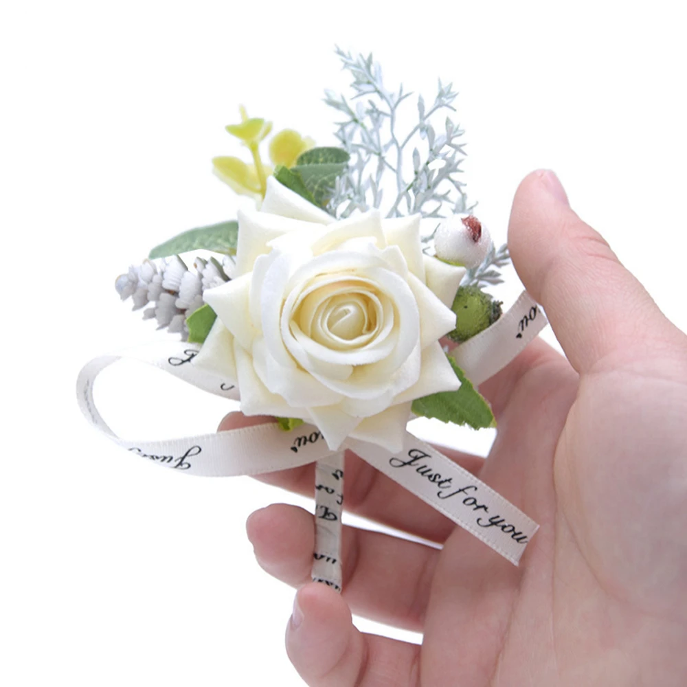 

Wedding Prom Corsage Ceremony Flower Brooch Wedding Boutonnieres Groom Groomsmen Buttonhole Flowers Boutonniere YYY8092