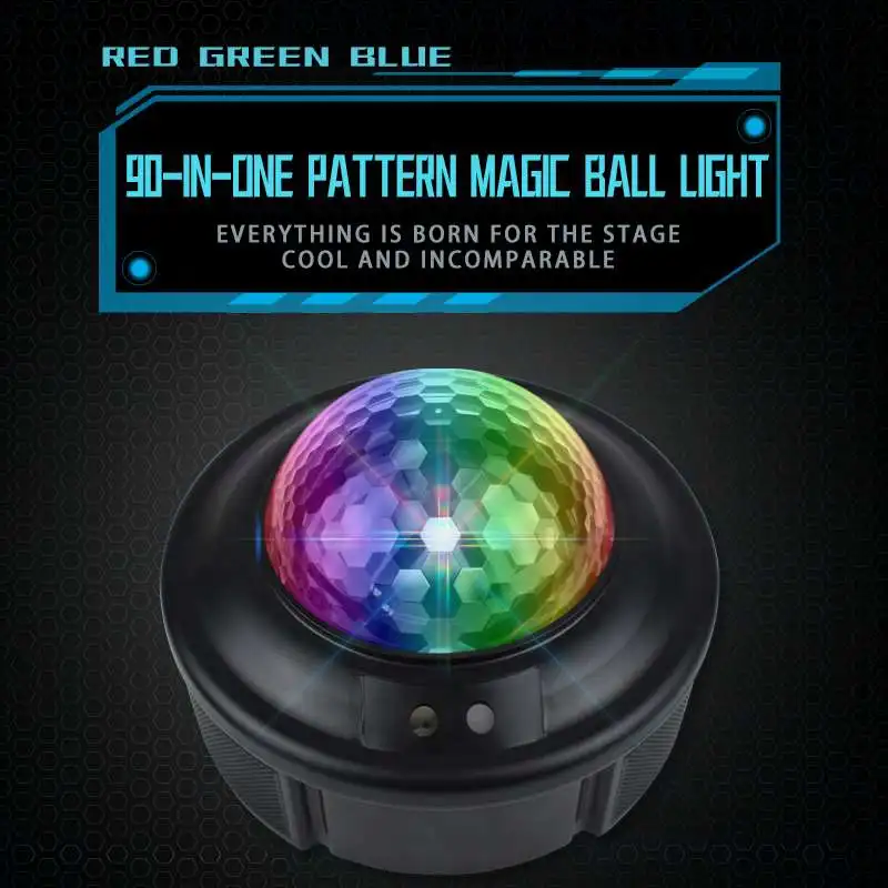 

LED Crystal Disco magic Ball RGB Stage Light 90 Patterns Laser Projector Sound Activated Disco Ball Party Lighting Effect New
