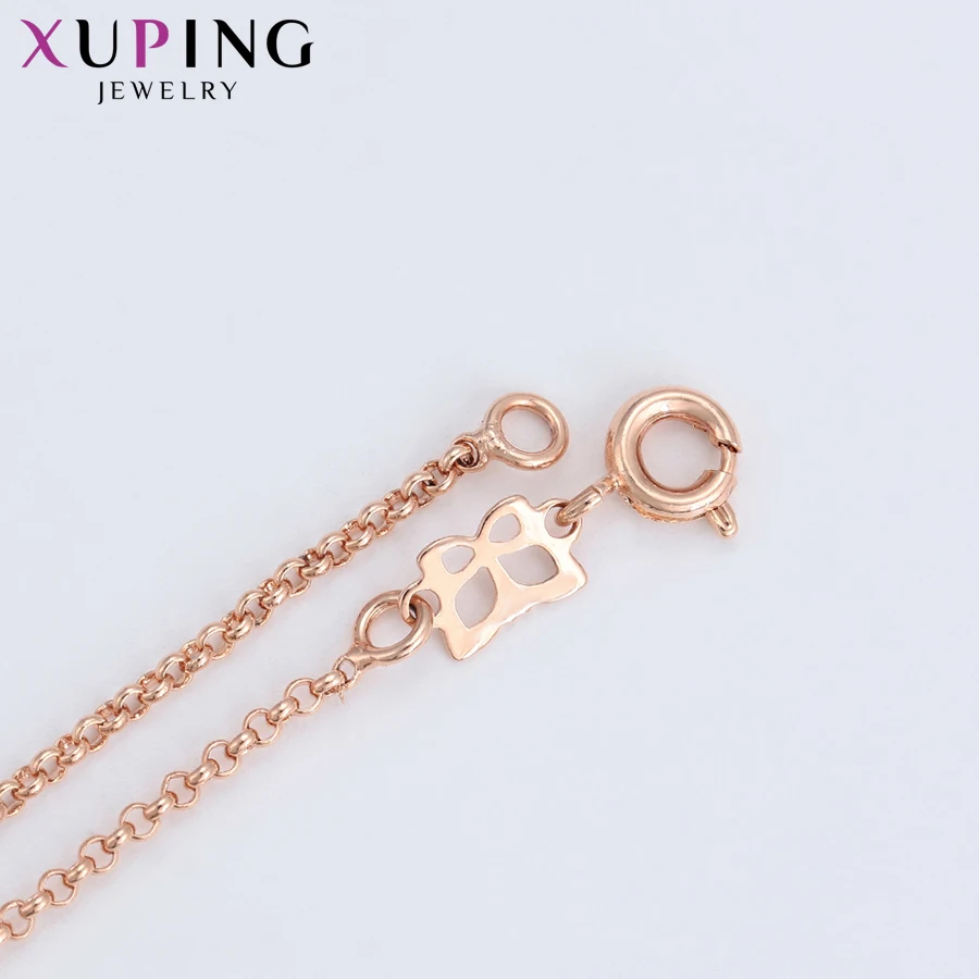 Xuping, модное, уникальное, простое, дизайнерское, элегантное, розовое золото, с покрытием, цепочки, ожерелье для женщин, подарки, S105.9-45446