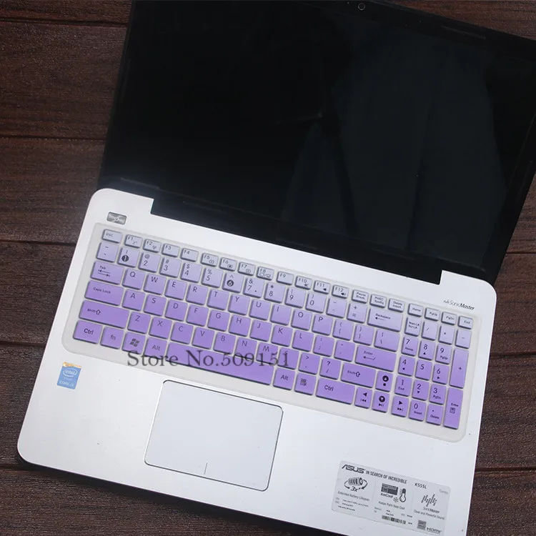 15 15.6 inch Laptop keyboard Cover Protector For ASUS VivoBook 15 X542BA X542U FL8000UF i7-8550U VM592U A556UQ A501U A580U F541U - Цвет: GradualPurple