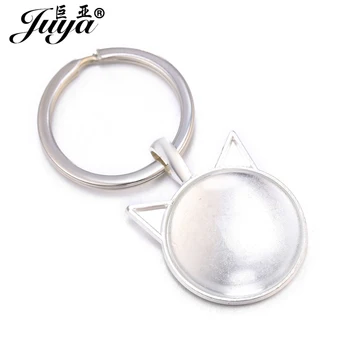 

5pcs/lot 25mm Cabochon Blank Keychain Pendant Base 2 Styles Key Chain Keyring For Pendant DIY Jewelry Making Findings Wholesale