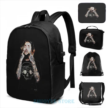 

Funny Graphic print SuicideBoys Scrim USB Charge Backpack men School bags Women bag Travel laptop bag