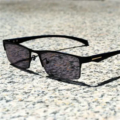 Солнцезащитные очки с переходом, фотохромные, прогрессивные очки для чтения, мужские, Мультифокальные очки для чтения, для дальнего зрения, диоптрий UV400 FML - Цвет оправы: black