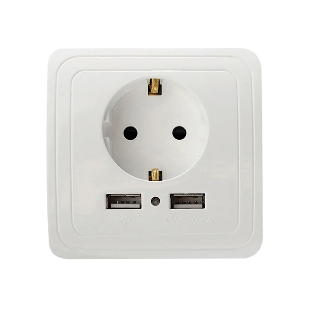 

Smart Home Dual USB Port Wall Charger Adapter 2A Wall Charger Socket EU Plug Socket Power Outlet Double USB Wall Socket