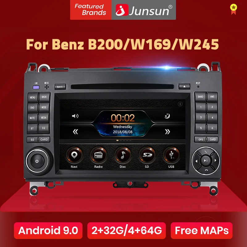 Автомагнитола Junsun 2 din dvd плеер для Mercedes Benz B200 класс A B W169 W245 Viano Vito W639 Sprinter W906 Android 10