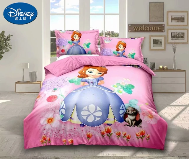  Casa - Juego de ropa de cama para niños, 100% algodón, funda de  edredón y fundas de almohada, 4 piezas, diseño de la primera princesa Sofía  : Hogar y Cocina