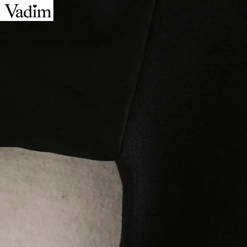 Vadim для женщин шикарное лоскутное свитшоты свободного кроя с пышными рукавами и круглым вырезом пуловеры верхняя одежда Стильные топы HA586