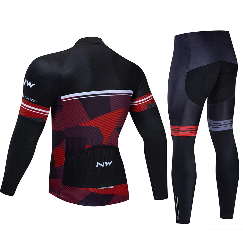 NW команда Велоспорт Джерси 20D велосипед брюки набор Ropa Ciclismo мужские зимние тепловой флис pro трикотаж для велосипедистов Майо Одежда