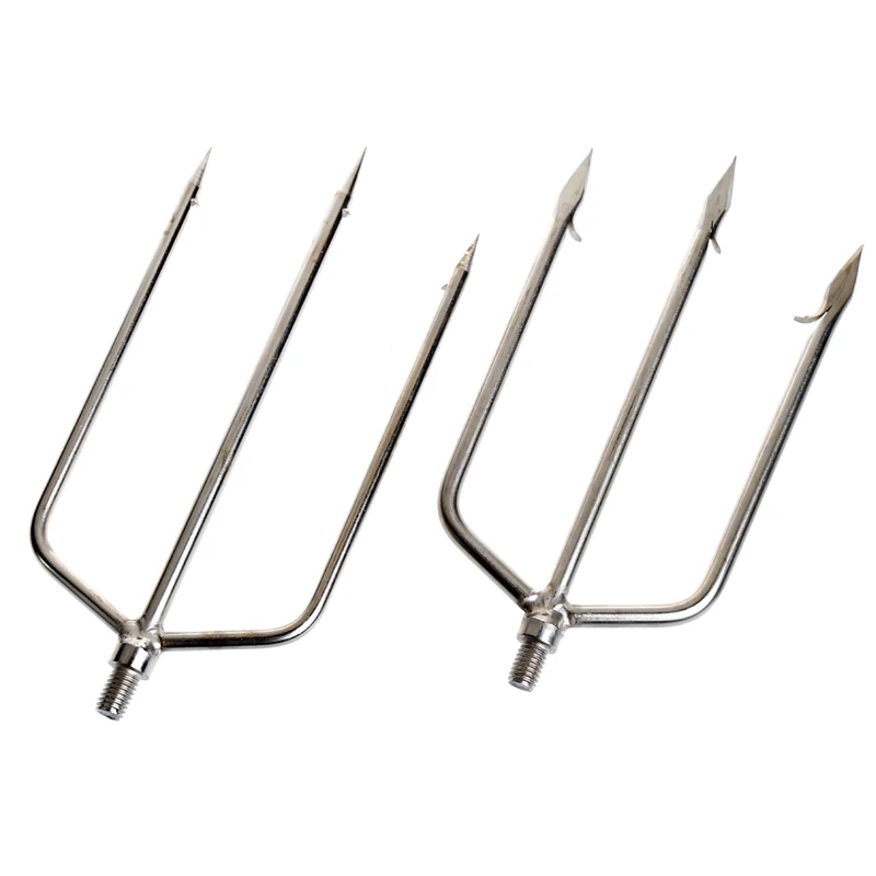 Stainless Steel Prong Harpoon Fish Fork Fishing Ice Breaker Accessory Tackle Tool Diving Spear Gun Head With barb
