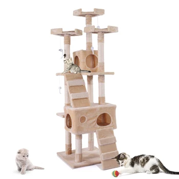 

Fast Domestic Delivery Pet Cat Tree House Sisal-Covered Stratched Post Toy Cats Climbing Frame Multi-Level Cat Condo Tree PT0159