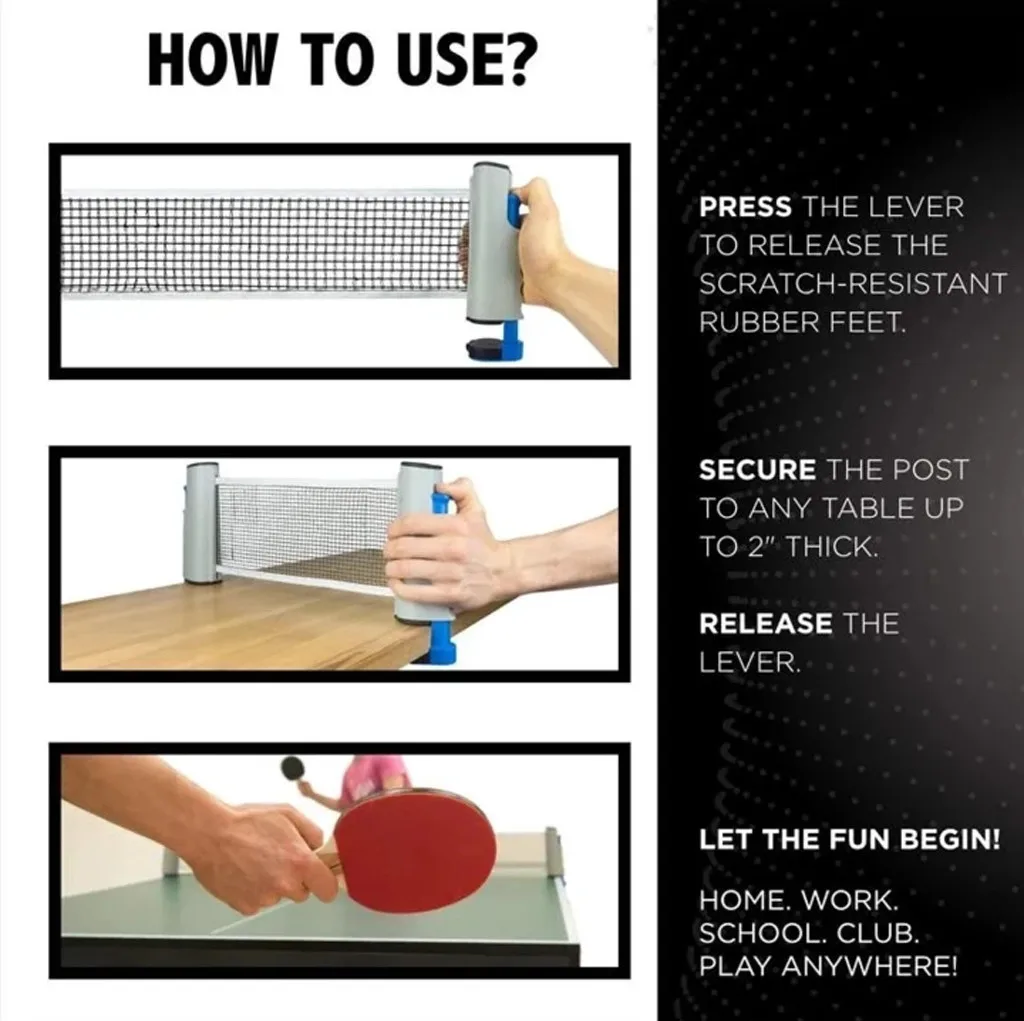 Для игр в помещении, выдвижная сетка для настольного тенниса, пластиковая прочная сетка, портативный сетчатый набор, сетчатая стойка, Сменный Набор для пинг-понга
