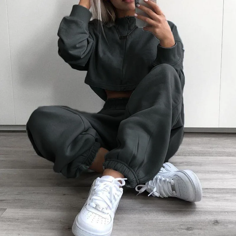  Rockmore Harajuku Joggers Wide Leg SweatPants Women Trousers Plus Size High Waist Pants Streetwear 