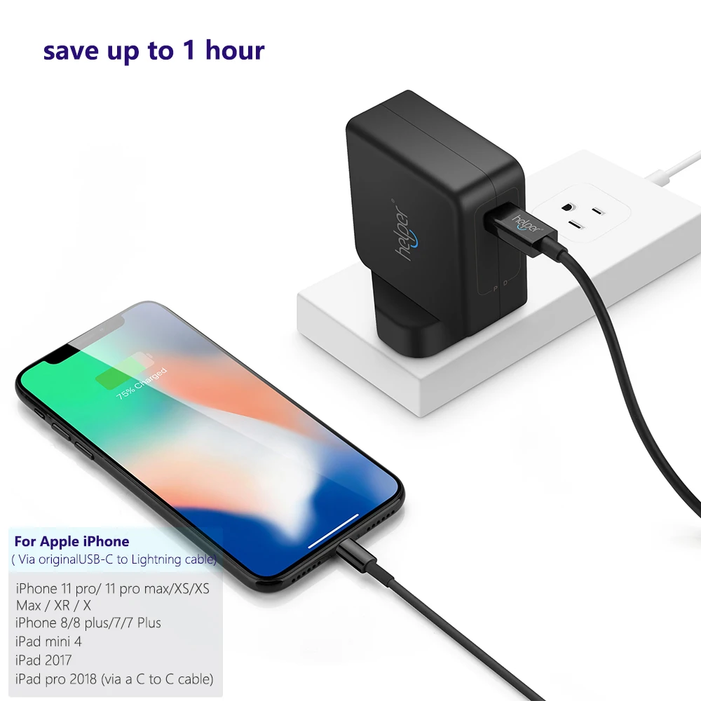 Сетевое зарядное устройство с USB портом и поддержкой быстрой зарядки 45 Вт|adapter for