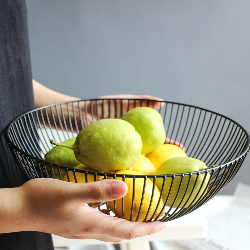

Creative Hollow Iron Drainage Fruits Basket Storage Platter Large Container Household Kitchen Organizer Decoration Individuality