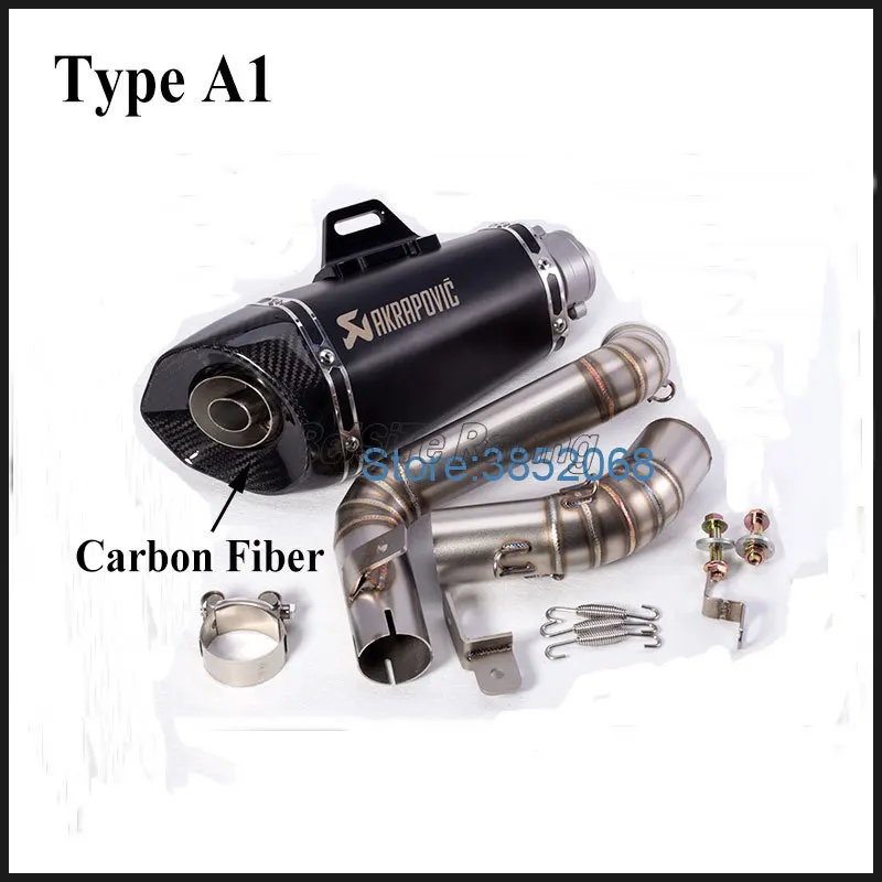 

Full Set Motorcycle Exhaust Link Pipe for KTM Duke 125 Duke 200 Duke 390 Carbon Fiber Tip Motorbike Exhaust Escape System