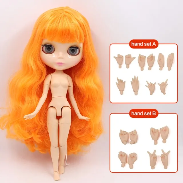 ICY 1/6 Blyth Подгонянная Обнаженная кукла с натуральной кожей тела, глянцевое лицо для ребенка подарок, игрушка - Цвет: BL2023 b