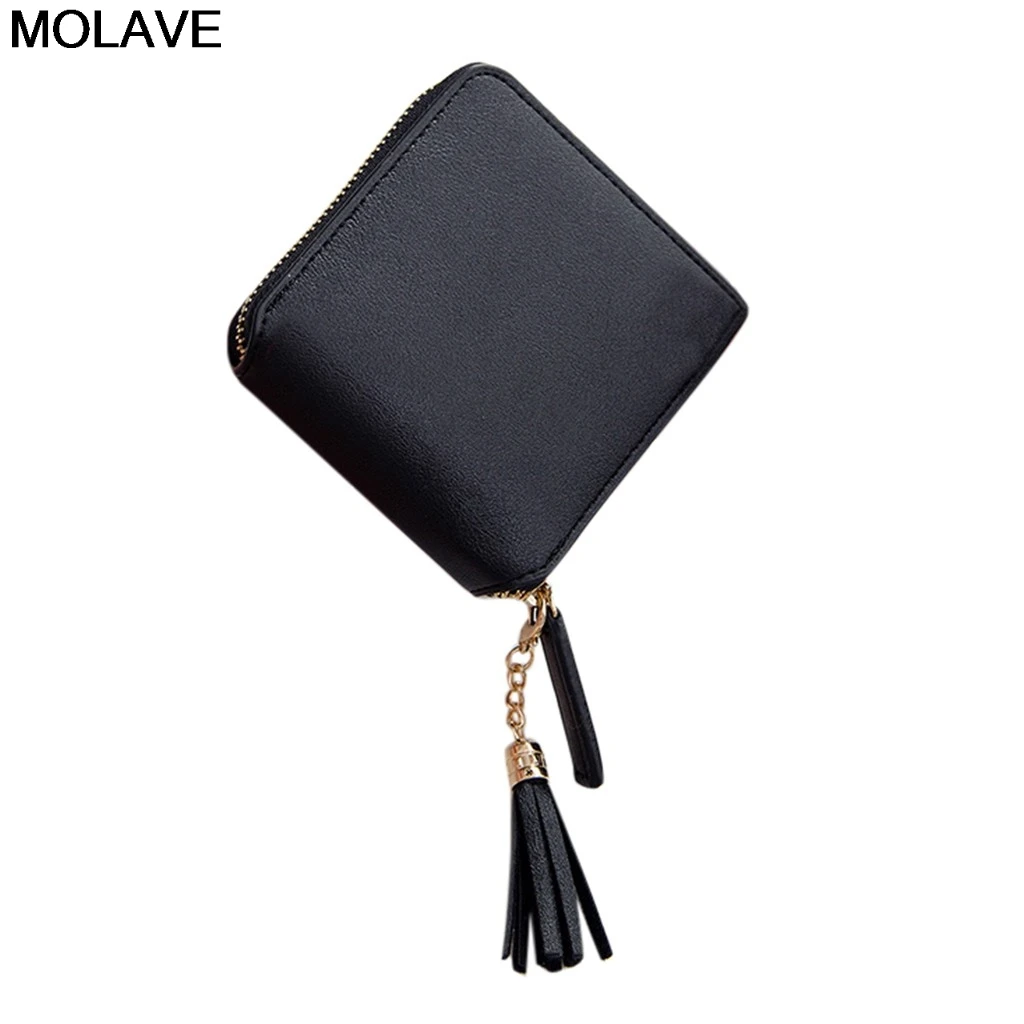 Molave кошелек модный женский с кисточками однотонный короткий кошелек дамские сумки для карт на молнии держатели для карт сумочка клатч monederos para mujer