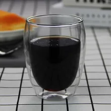 350 мл Термостойкое стекло двойной многослойный для яиц-образный стакан круглая кружка кофе стакан из двойного стекла