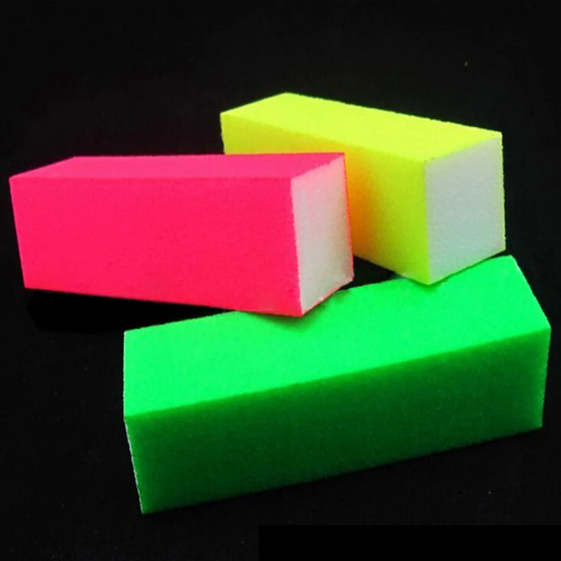 

1 Pc Nail Art Fluorescent Sand Buffer Block Natural False Gel Polish Varnish Nails Care Beauty Polishing Grinding Foam File