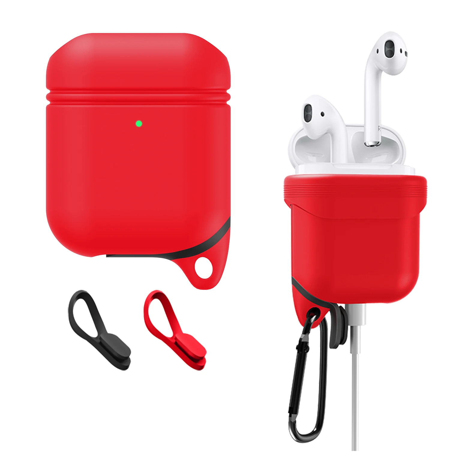 Мягкий силиконовый чехол для наушников для Apple Airpods водонепроницаемый защитный чехол для наушников чехол s сумка для хранения чехол для наушников s - Цвет: Красный