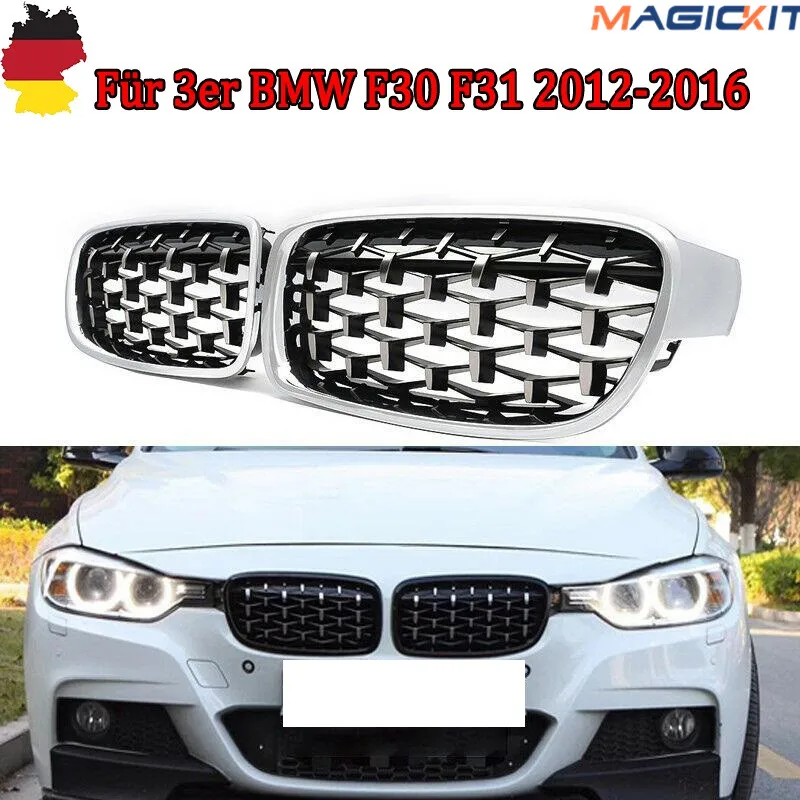 MagicKit пара передняя ножевая решетка для BMW 3 серии F30 F35 хромированная алмазная