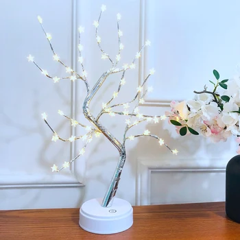 

LED USB Star Light Copper Line Table Lamp Indoor Bedroom Wedding Party Bar Christmas Decoration Light