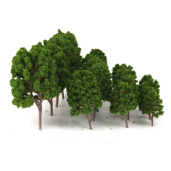 

20 Tree Models Train Railway Wargame Diorama Scenery 1/75-200 Green
