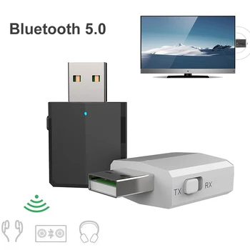 

USB Bluetooth 5.0 Adapter Transmitter TV Receiver 3 In 1 Bluetooth Wireless Adapters For PC Car Kit With Switch Button