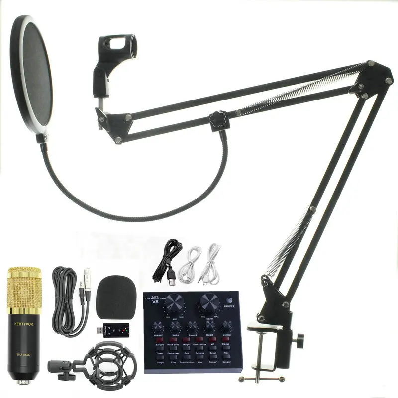 Black gold Model D bm 800 Microfono kit Studio Microphone Recording Condenser Karaoke Microphone For Audio Sound Recording Microphone - Цвет: Black gold Model D