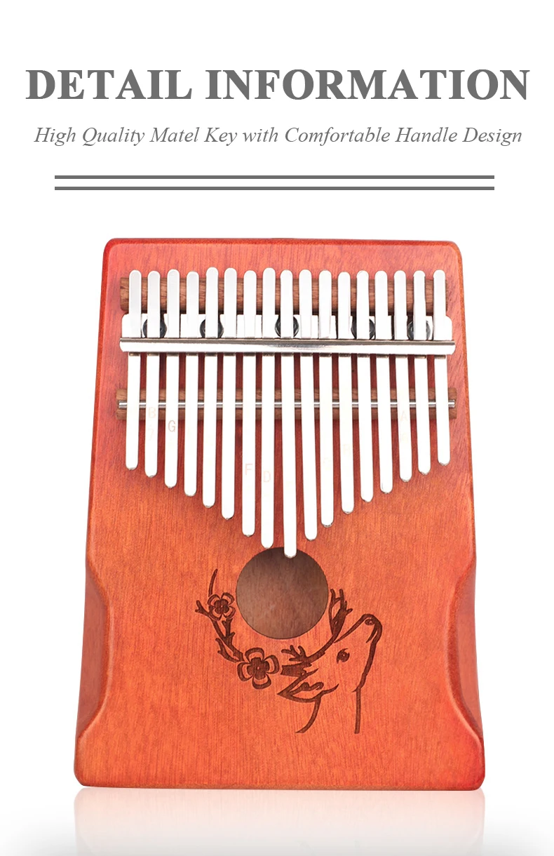 Kalimba 17 ключ Африканский сплошной красное дерево палец пианино Sanza Mbira Calimba тело музыкальный инструмент Рождественский подарок