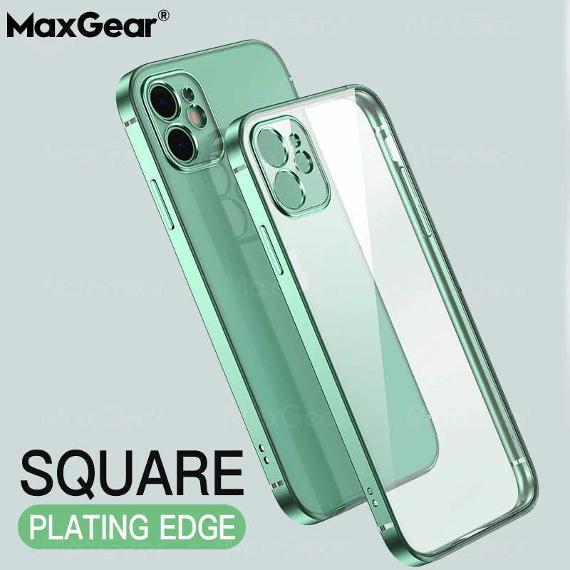 Classic Ultra Thin Square Plating Frame Soft Case For Iphone 6 6s 7 8