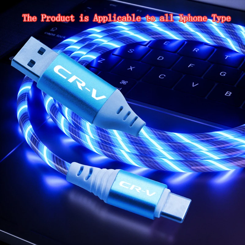 Usb Cable For iphone 11 12 pro max Xs Xr X SE 8 7 Glowing LED Cable 3A