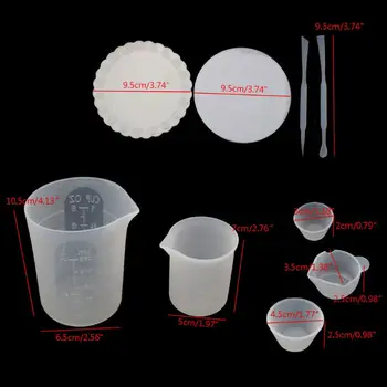 

9Pcs Silicone Mat Resin Mixing Measuring Cups Tools Kit Sticks Spoon Jewelry DIY