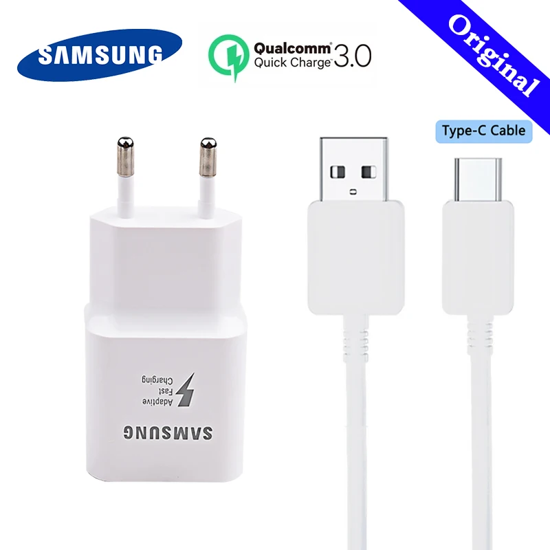 Оригинальное быстрое зарядное устройство samsung 12 В/2017 а QC3.0 адаптер USB TYPE C кабель
