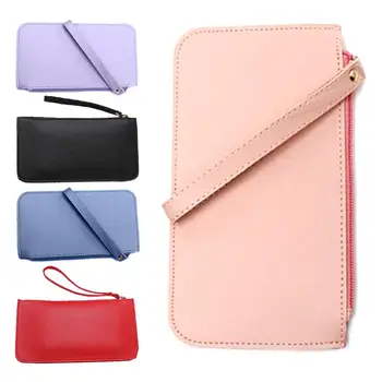 

11.11 Casual Solid Color Zip Handle Double Layer Long Wallet Purse Clutches Phone Bag Christmas gift pochette кошелек женский