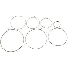 30 шт 20-50 мм из нержавеющей стали большие круглые проволочные обручи серьги петли крючки для уха хип-хоп для DIY серьги ювелирных изделий