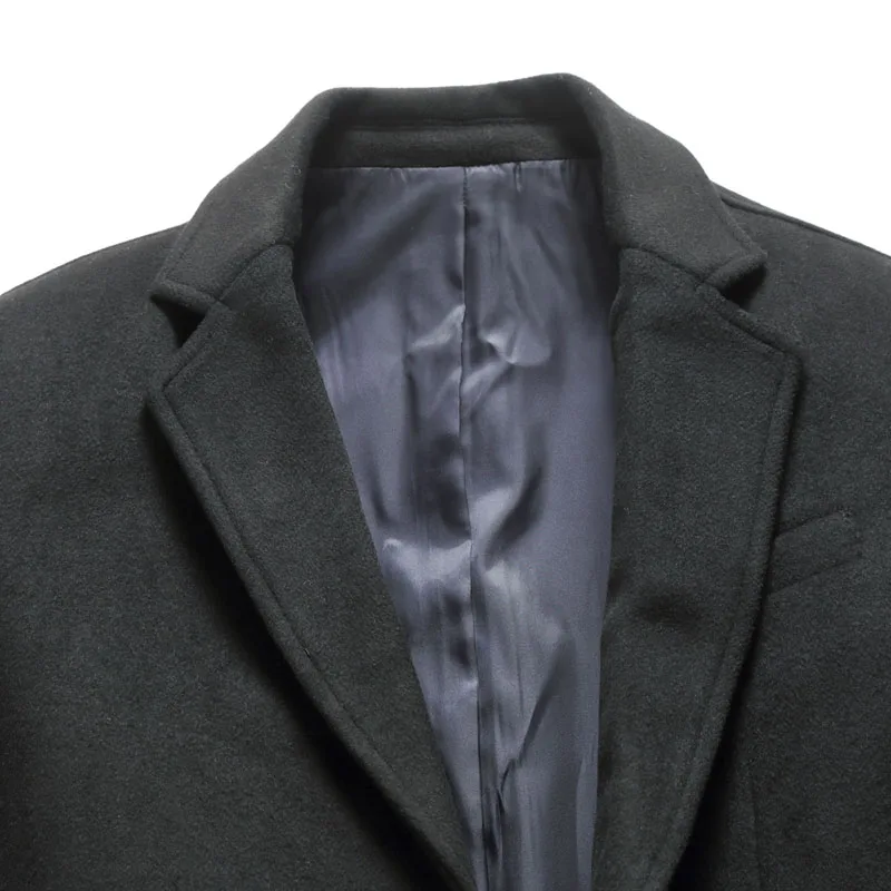 Новинка, мужское длинное шерстяное пальто, Осень-зима, мужское деловое повседневное шерстяное длинное пальто, Мужская брендовая одежда BG1851