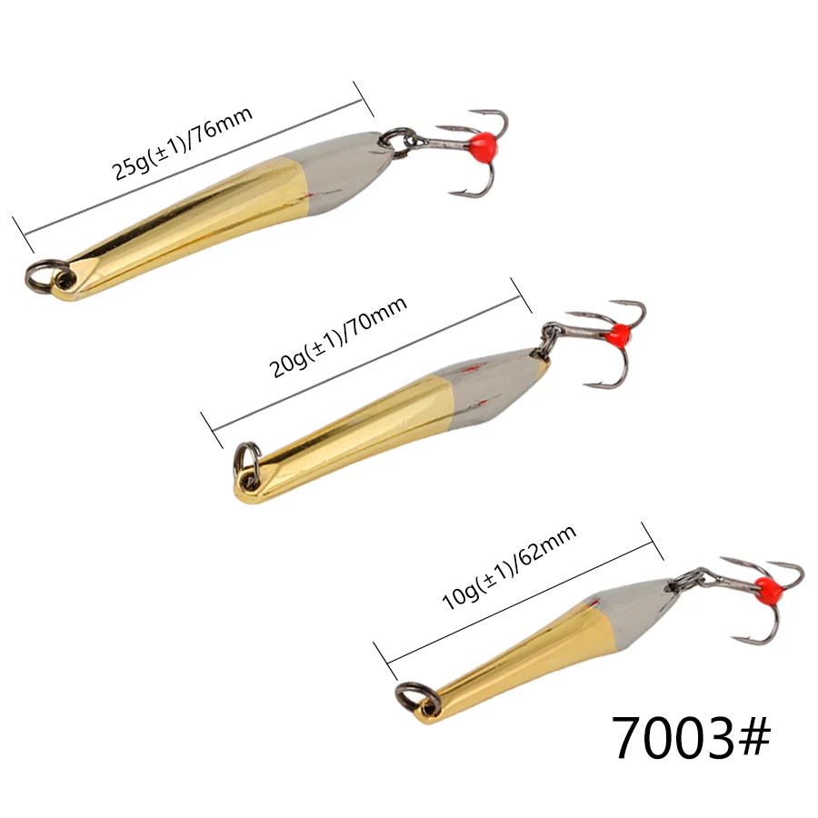 W.P.E приманка для зимней рыбалки, 1 шт., 5 г/10 г/15 г/20 г/25 г, жесткая рыболовная приманка, ложка, металлическая рыболовная снасть, тройной крючок - Цвет: 7003-004