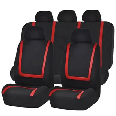 Универсальный чехол для автомобильных сидений, Полиэстеровые антипятнистые тканевые автомобильные Чехлы, чехлы для сидений, Защитные чехлы для сидений автомобиля, аксессуары для интерьера - Название цвета: 9pcs Set Red