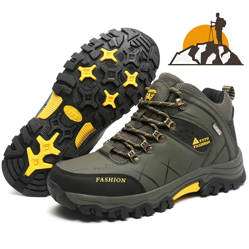 Высококачественная походная обувь мужская кожаная Водонепроницаемая MTB