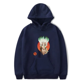 

Print dr.stone Hoodies Men Women Popular Sweatshirts Harajuku Hooded Fashion dr.stone Hoodies boys Casual navy blue pullovers