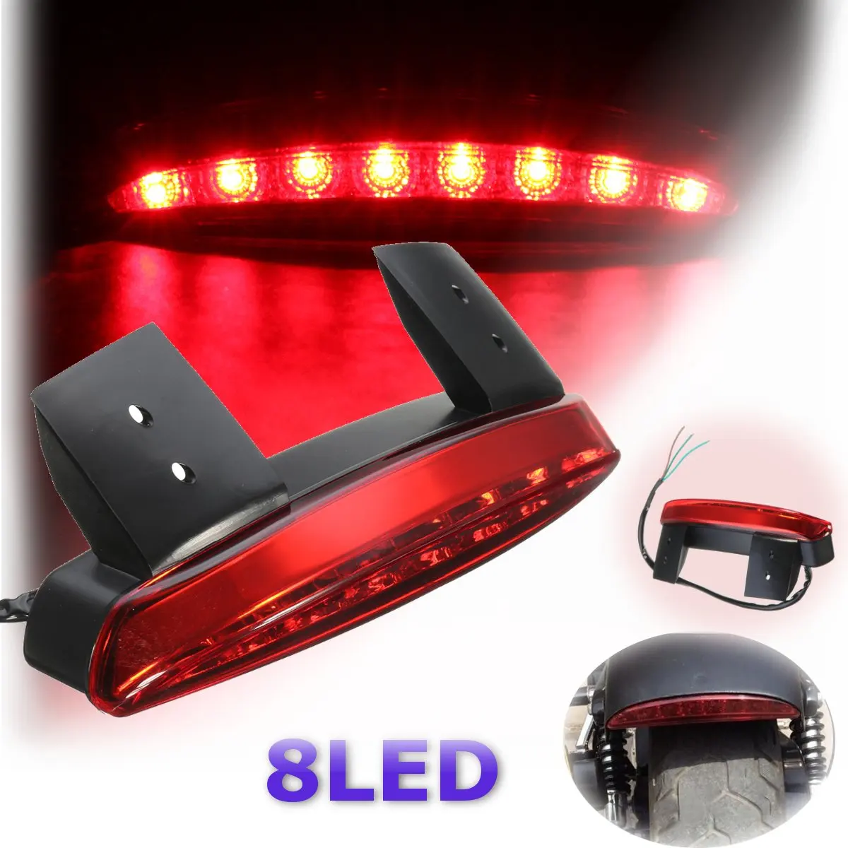 12V 8LED мотоциклетные задние тормоза поворота номерной знак хвост свет лампы для Harley Davidson Sportster/железо 1200 883 2004