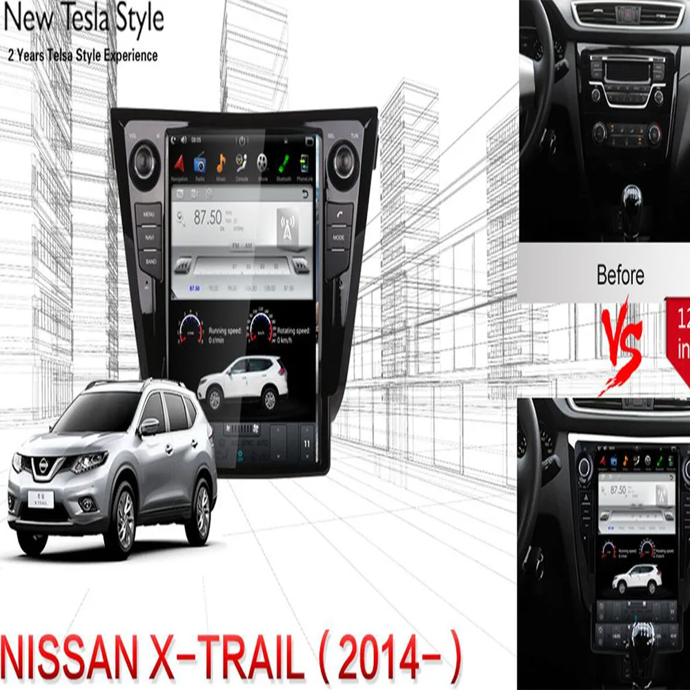 Tesla Style 12&quotBIG Screen Android 9.0 6 core NO Car DVD Player Stereo GPS Navigation Radio FOR NISSAN X-TRAIL Qashqai 2013-2018 |