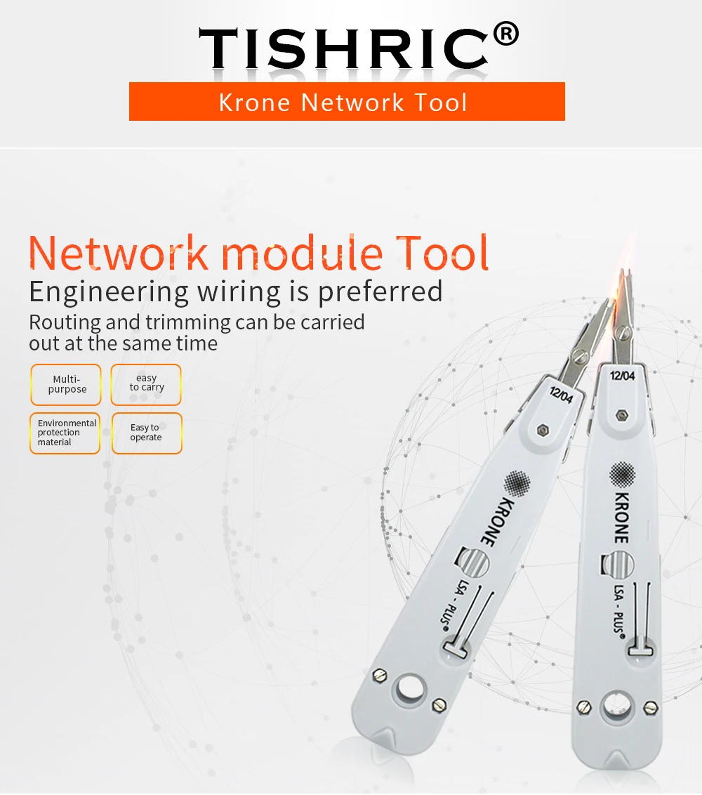 TISHRIC Original Network Tool Cable Crimper Krone Standard Type RJ45 Crimper RJ11 Punch Down LSA-Plus Wire Cable Network Tool