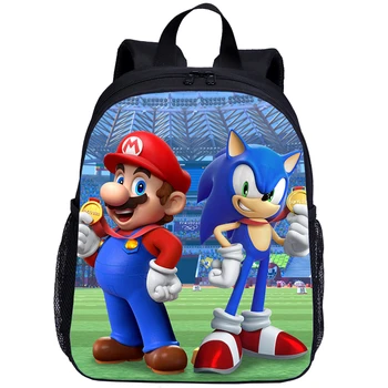 

Fashion Sonic The Hedgehog School Bags For Boy Girl Cute Toddler Kids School Backpacks Cartoon Mario Children Travel Bag Mochila